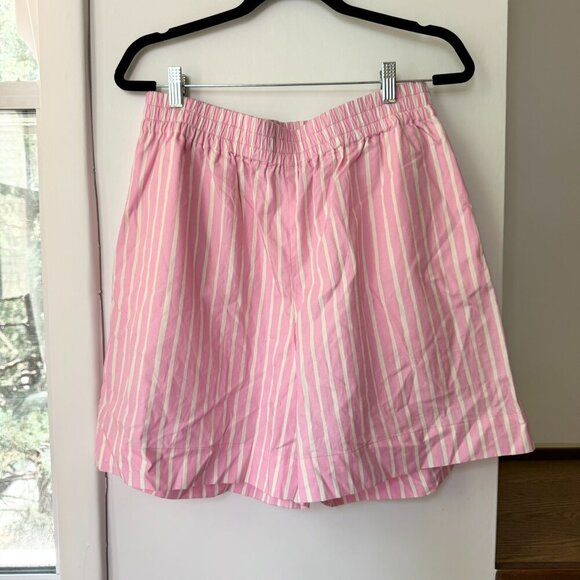 New Marimekko Jokapoika Shorts Pink White Striped Long Boxer Shorts Size Large - Picture 4 of 12